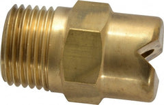 Bete Fog Nozzle - 1/2" Pipe, 65° Spray Angle, Brass, Standard Fan Nozzle - Male Connection, 15.8 Gal per min at 100 psi, 1/4" Orifice Diam - Exact Tooling