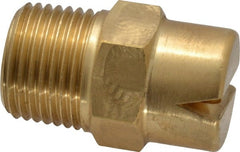 Bete Fog Nozzle - 1/2" Pipe, 120° Spray Angle, Brass, Standard Fan Nozzle - Male Connection, 15.8 Gal per min at 100 psi, 1/4" Orifice Diam - Exact Tooling