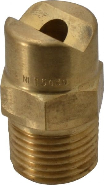 Bete Fog Nozzle - 1/2" Pipe, 30° Spray Angle, Brass, Standard Fan Nozzle - Male Connection, 23.7 Gal per min at 100 psi, 19/64" Orifice Diam - Exact Tooling