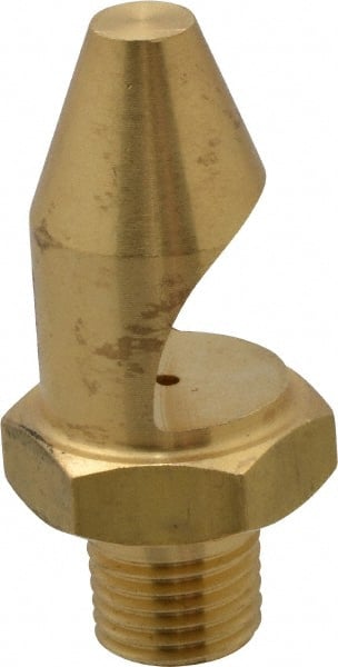 Bete Fog Nozzle - 1/4" Pipe, 50° Spray Angle, Brass, High Impact - Narrow Fan Nozzle - Male Connection, 1.58 Gal per min at 100 psi, 0.078" Orifice Diam - Exact Tooling