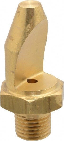 Bete Fog Nozzle - 1/4" Pipe, 50° Spray Angle, Brass, High Impact - Narrow Fan Nozzle - Male Connection, 6.33 Gal per min at 100 psi, 0.141" Orifice Diam - Exact Tooling