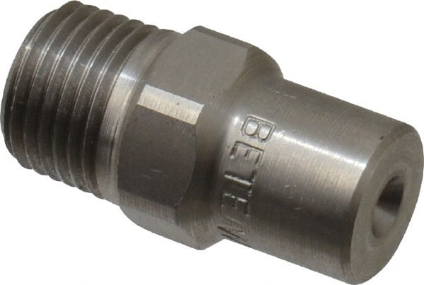 Bete Fog Nozzle - 1/8" Pipe, 60° Spray Angle, Grade 303 Stainless Steel, Full Cone Nozzle - Male Connection, 0.38 Gal per min at 100 psi, 0.043" Orifice Diam - Exact Tooling