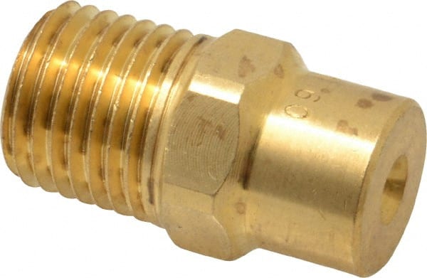 Bete Fog Nozzle - 1/4" Pipe, 60° Spray Angle, Brass, Full Cone Nozzle - Male Connection, 1.54 Gal per min at 100 psi, 0.082" Orifice Diam - Exact Tooling