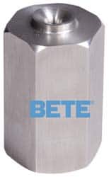 Bete Fog Nozzle - 1/4" Pipe, 90° Spray Angle, Grade 303 Stainless Steel, Full Cone Nozzle - Female Connection, 2.31 Gal per min at 100 psi, 0.109" Orifice Diam - Exact Tooling