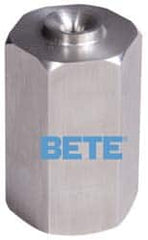 Bete Fog Nozzle - 1/4" Pipe, 90° Spray Angle, Grade 303 Stainless Steel, Full Cone Nozzle - Female Connection, 2.31 Gal per min at 100 psi, 0.109" Orifice Diam - Exact Tooling