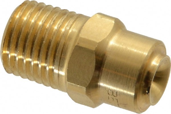 Bete Fog Nozzle - 1/4" Pipe, 120° Spray Angle, Brass, Full Cone Nozzle - Male Connection, 2.31 Gal per min at 100 psi, 0.109" Orifice Diam - Exact Tooling