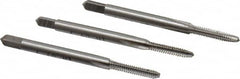 Interstate - #4-40 UNC, 3 Flute, Bottoming, Plug & Taper, Bright Finish, High Speed Steel Tap Set - Right Hand Cut, 1-7/8" OAL, 9/16" Thread Length - Exact Tooling