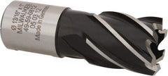Milwaukee Tool - 13/16" Diam x 1" Deep High Speed Steel Annular Cutter - Exact Tooling