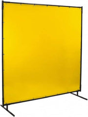 Steiner - 8 Ft. Wide x 6 Ft. High x 3/4 Inch Thick, 14 mil Thick Transparent Vinyl Portable Welding Screen Kit - Yellow - Exact Tooling