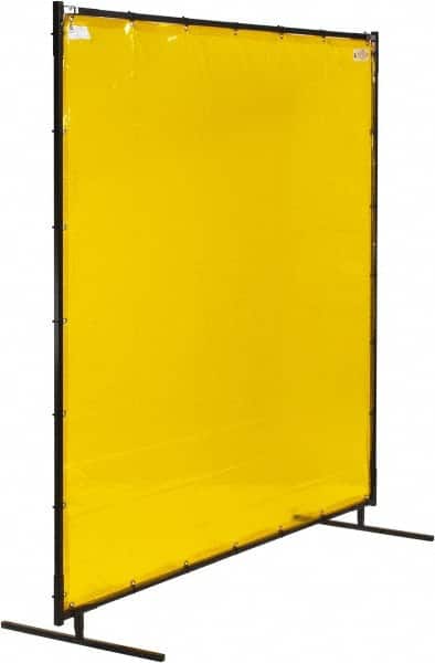 Steiner - 6 Ft. Wide x 6 Ft. High x 3/4 Inch Thick, 14 mil Thick Transparent Vinyl Portable Welding Screen Kit - Yellow - Exact Tooling