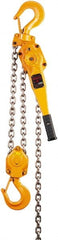 Harrington Hoist - 12,000 Lb Lifting Capacity, 20' Lift Height, Lever Hoist - Made from Chain, 72 Lb Avg Pull to Lift Rated Load, 2 Chains - Exact Tooling