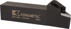 Kennametal - MVJN, Left Hand Cut, 3° Lead Angle, 1-1/4" Shank Height x 1-1/4" Shank Width, Negative Rake Indexable Turning Toolholder - 6" OAL, VN..43. Insert Compatibility, Series Kenloc - Exact Tooling