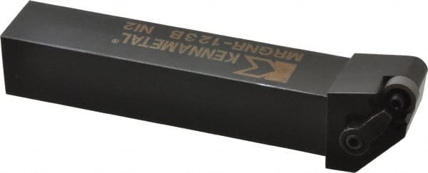 Kennametal - MRGN, Right Hand Cut, 15° Lead Angle, 3/4" Shank Height x 3/4" Shank Width, Negative Rake Indexable Turning Toolholder - 4-1/2" OAL, RN..32 Insert Compatibility, Series Kenloc - Exact Tooling