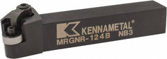 Kennametal - MRGN, Right Hand Cut, 15° Lead Angle, 3/4" Shank Height x 3/4" Shank Width, Negative Rake Indexable Turning Toolholder - 4-1/2" OAL, RN..43 Insert Compatibility, Series Kenloc - Exact Tooling