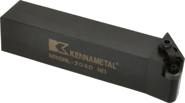 Kennametal - MRGN, Left Hand Cut, 15° Lead Angle, 1-1/4" Shank Height x 1-1/4" Shank Width, Negative Rake Indexable Turning Toolholder - 6" OAL, RN..43 Insert Compatibility, Series Kenloc - Exact Tooling