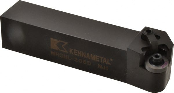 Kennametal - MRGN, Left Hand Cut, 15° Lead Angle, 1-1/4" Shank Height x 1-1/4" Shank Width, Negative Rake Indexable Turning Toolholder - 6" OAL, RN..64 Insert Compatibility, Series Kenloc - Exact Tooling
