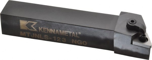 Kennametal - MTJN, Left Hand Cut, 3° Lead Angle, 3/4" Shank Height x 3/4" Shank Width, Negative Rake Indexable Turning Toolholder - 4-1/2" OAL, TN..33. Insert Compatibility, Series Kenloc - Exact Tooling