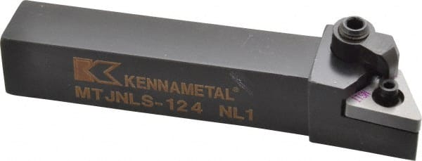 Kennametal - MTJN, Left Hand Cut, 3° Lead Angle, 3/4" Shank Height x 3/4" Shank Width, Negative Rake Indexable Turning Toolholder - 4-1/2" OAL, TN..43. Insert Compatibility, Series Kenloc - Exact Tooling