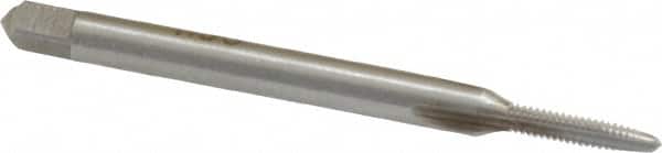 Interstate - #2-56 UNC 2B 3 Flute Bright Finish High Speed Steel Straight Flute Standard Hand Tap - Taper, Right Hand Thread, 1-3/4" OAL, 7/16" Thread Length, H2 Limit, Oversize - Exact Tooling