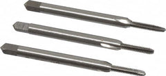 Interstate - #2-56 UNC, 3 Flute, Bottoming, Plug & Taper, Bright Finish, High Speed Steel Tap Set - Right Hand Cut, 1-3/4" OAL, 7/16" Thread Length - Exact Tooling