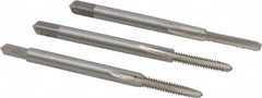 Interstate - #4-40 UNC, 3 Flute, Bottoming, Plug & Taper, Bright Finish, High Speed Steel Tap Set - Right Hand Cut, 1-7/8" OAL, 9/16" Thread Length - Exact Tooling