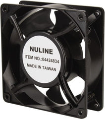 Value Collection - 230 Volts, AC, 105 CFM, Square Tube Axial Fan - 0.12 Amp Rating, 2,600 to 3,100 RPM, 4.7" High x 4.7" Wide x 1-1/2" Deep - Exact Tooling
