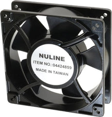 Value Collection - 230 Volts, AC, 130 CFM, Square Tube Axial Fan - 0.19 Amp Rating, 2,650 to 3,100 RPM, 5" High x 5" Wide x 1-1/2" Deep - Exact Tooling