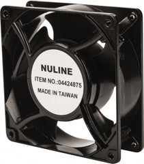 Value Collection - 230 Volts, AC, 53 CFM, Square Tube Axial Fan - 0.9 Amp Rating, 1,850 to 2,100 RPM, 4.7" High x 4.7" Wide x 1-1/2" Deep - Exact Tooling