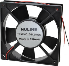 Value Collection - 24 Volts, DC, 88.3 CFM, Square Tube Axial Fan - 0.24 Amp Rating, 2,700 to 3,000 RPM, 4.72" High x 4.72" Wide x 1" Deep - Exact Tooling