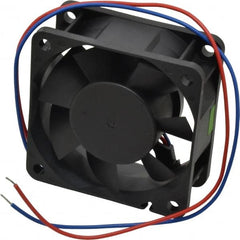Value Collection - 12 Volts, DC, 20 CFM, Square Tube Axial Fan - 0.13 Amp Rating, 3,500 to 3,800 RPM, 2.36" High x 2.36" Wide x 1" Deep - Exact Tooling
