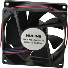 Value Collection - 12 Volts, DC, 40 CFM, Square Tube Axial Fan - 0.2 Amp Rating, 2,700 to 3,000 RPM, 3.15" High x 3.15" Wide x 1" Deep - Exact Tooling