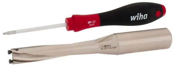 Sumitomo - 13.5 to 14.5mm Diam, 5xD, 3.15" Max Depth, 3/4" Shank Diam, 3.708" Flute, 5.708" OAL, Replaceable Tip Drill - SMDT Insert, SMDH Toolholder, Series SMD - Exact Tooling