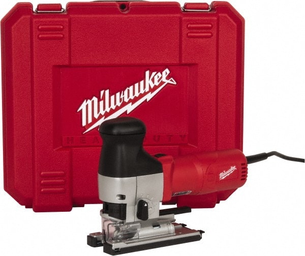 Milwaukee Tool - 6.2 Amp, 500 to 3,000 SPM, 1 Inch Stroke Length, Electric Jigsaw - 120V, 9-1/2 Ft. Cord Length, 45° Cutting Angle - Exact Tooling
