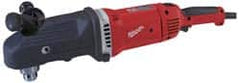 Milwaukee Tool - 1/2" Keyed Chuck, 450 & 1,750 RPM, Angled Handle Electric Drill - 13 Amps, 120 Volts, Reversible, Includes Side Handle - Exact Tooling