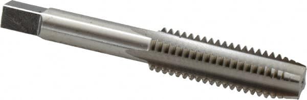 Interstate - 1/2-13 UNC 4 Flute Bright Finish High Speed Steel Straight Flute Standard Hand Tap - Plug, Right Hand Thread, 3-3/8" OAL, 1-21/32" Thread Length, H1 Limit, Oversize - Exact Tooling