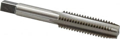 Interstate - 1/2-13 UNC 4 Flute Bright Finish High Speed Steel Straight Flute Standard Hand Tap - Plug, Right Hand Thread, 3-3/8" OAL, 1-21/32" Thread Length, H1 Limit, Oversize - Exact Tooling