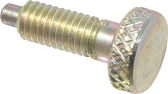 Gibraltar - 5/16-18, 5/8" Thread Length, 0.154" Max Plunger Diam, 1 Lb Init to 6 Lb Final End Force, Knob Handle Plunger - Knurled Knob, 0.76" Body Length, 5/8" Length Under Head/Shoulder, 3/16" Plunger Projection - Exact Tooling