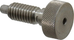Gibraltar - 3/8-16, 3/4" Thread Length, 0.185" Max Plunger Diam, 1 Lb Init to 8 Lb Final End Force, Knob Handle Plunger - Knurled Knob, 0.94" Body Length, 3/4" Length Under Head/Shoulder, 0.218" Plunger Projection - Exact Tooling