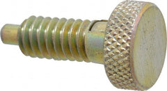 Gibraltar - 1/4-20, 0.4" Thread Length, 0.123 to 1/8" Max Plunger Diam, 0.5 Lb Init to 2 Lb Final End Force, Locking Knob Handle Plunger - Knurled Knob, 0.53" Length Under Head/Shoulder, 1/8" Plunger Projection - Exact Tooling
