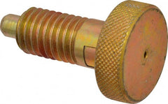 Gibraltar - 1/2-13, 0.65" Thread Length, 1/4 to 1/4" Max Plunger Diam, 0.5 Lb Init to 4 Lb Final End Force, Locking Knob Handle Plunger - Knurled Knob, 0.9" Length Under Head/Shoulder, 1/4" Plunger Projection - Exact Tooling
