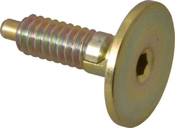 Gibraltar - 1/4-20, 0.4" Thread Length, 0.123" Max Plunger Diam, 1 Lb Init to 4 Lb Final End Force, Locking Knob Handle Plunger - Countersunk Knob, 1/8" Plunger Projection - Exact Tooling