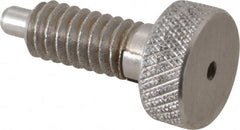 Gibraltar - 1/4-20, 0.4" Thread Length, 0.123 to 1/8" Max Plunger Diam, 0.5 Lb Init to 2 Lb Final End Force, Locking Knob Handle Plunger - Knurled Knob, 0.53" Length Under Head/Shoulder, 1/8" Plunger Projection - Exact Tooling