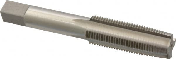 Interstate - 5/8-18 UNF 4 Flute Bright Finish High Speed Steel Straight Flute Standard Hand Tap - Taper, Right Hand Thread, 3-13/16" OAL, 1-13/16" Thread Length, H1 Limit, Oversize - Exact Tooling