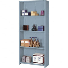 Lyon - 5 Shelf, 1,300 Lb. Capacity, Closed Shelving Starter Unit - 36 Inch Wide x 24 Inch Deep x 84 Inch High, Gray - Exact Tooling
