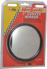 Value Collection - Automotive Full Size Convex Round Mirror with L Bracket - Stainless Steel, 5" Mirror Diam - Exact Tooling
