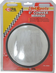 Value Collection - Automotive Full Size Convex Round Mirror with L Bracket - Stainless Steel, 6" Mirror Diam - Exact Tooling