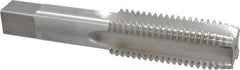 Interstate - 1-8 UNC 4 Flute Bright Finish High Speed Steel Straight Flute Standard Hand Tap - Plug, Right Hand Thread, 5-1/8" OAL, 2-1/2" Thread Length, H2 Limit, Oversize - Exact Tooling