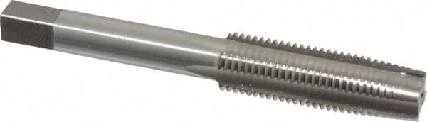 Interstate - 7/16-20 UNF 4 Flute Bright Finish High Speed Steel Straight Flute Standard Hand Tap - Taper, Right Hand Thread, 3-5/32" OAL, 1-7/16" Thread Length, H3 Limit, Oversize - Exact Tooling