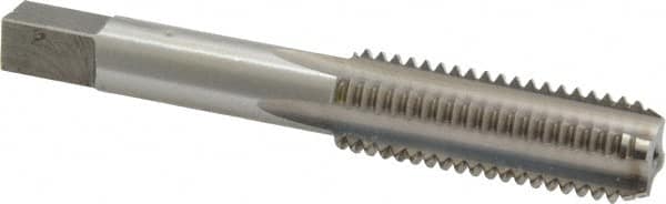 Interstate - 9/16-12 UNC 4 Flute Bright Finish High Speed Steel Straight Flute Standard Hand Tap - Bottoming, Right Hand Thread, 3-5/8" OAL, 1-21/32" Thread Length, H3 Limit, Oversize - Exact Tooling