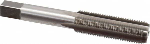 Interstate - 9/16-18 UNF 4 Flute Bright Finish High Speed Steel Straight Flute Standard Hand Tap - Bottoming, Right Hand Thread, 3-5/8" OAL, 1-21/32" Thread Length, H3 Limit, Oversize - Exact Tooling